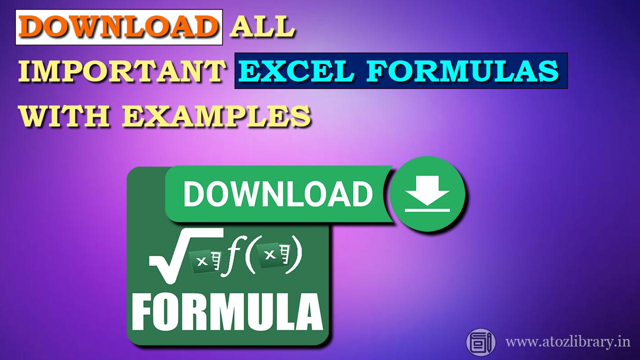 Download All Excel Formulas pdf with Examples