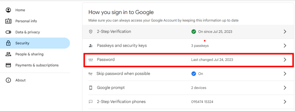 How to Change Gmail Password 